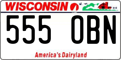 WI license plate 555OBN