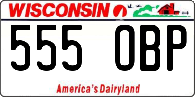 WI license plate 555OBP