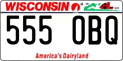 WI license plate 555OBQ