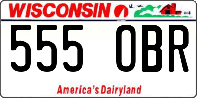 WI license plate 555OBR