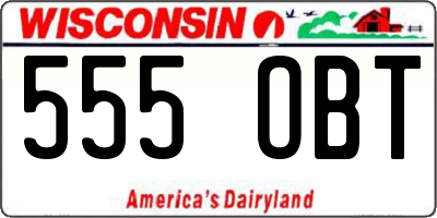 WI license plate 555OBT