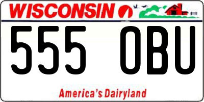 WI license plate 555OBU