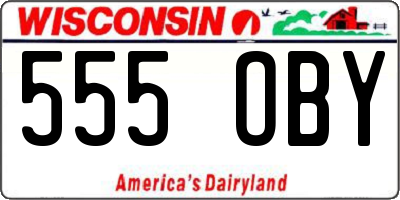 WI license plate 555OBY
