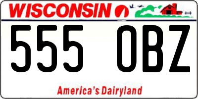 WI license plate 555OBZ