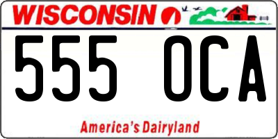 WI license plate 555OCA