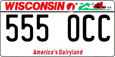 WI license plate 555OCC