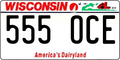 WI license plate 555OCE