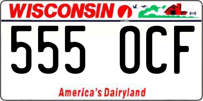 WI license plate 555OCF