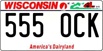 WI license plate 555OCK