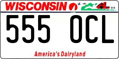 WI license plate 555OCL
