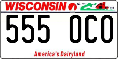 WI license plate 555OCO
