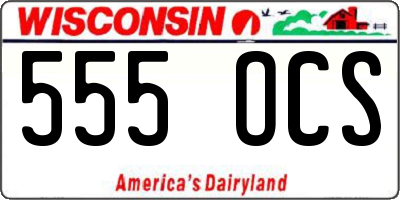WI license plate 555OCS