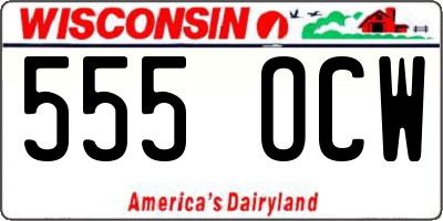 WI license plate 555OCW