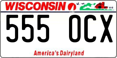WI license plate 555OCX