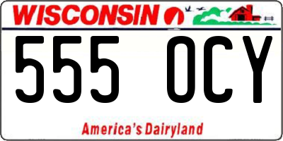 WI license plate 555OCY