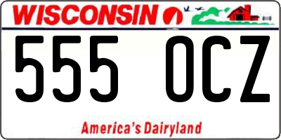 WI license plate 555OCZ