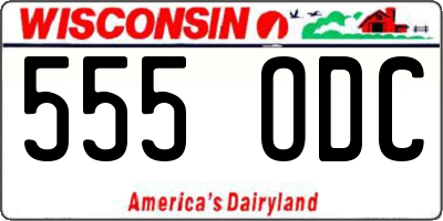 WI license plate 555ODC