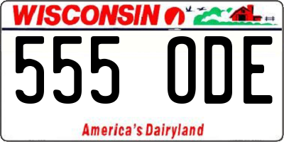WI license plate 555ODE