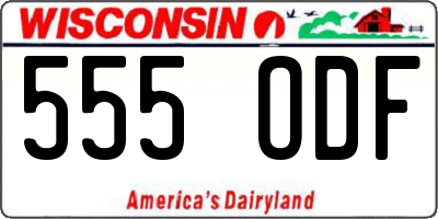 WI license plate 555ODF