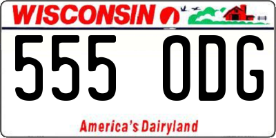 WI license plate 555ODG