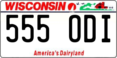 WI license plate 555ODI