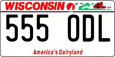 WI license plate 555ODL