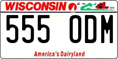 WI license plate 555ODM