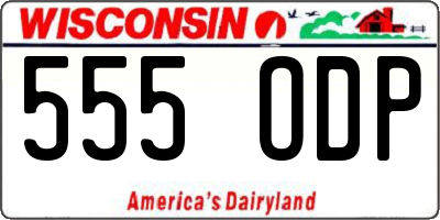 WI license plate 555ODP