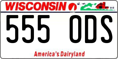WI license plate 555ODS