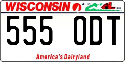 WI license plate 555ODT