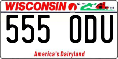 WI license plate 555ODU