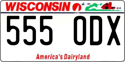 WI license plate 555ODX