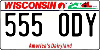 WI license plate 555ODY