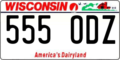 WI license plate 555ODZ