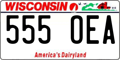 WI license plate 555OEA