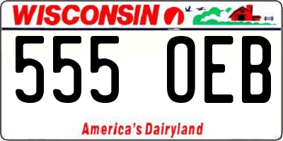 WI license plate 555OEB