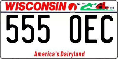 WI license plate 555OEC