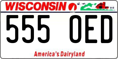 WI license plate 555OED