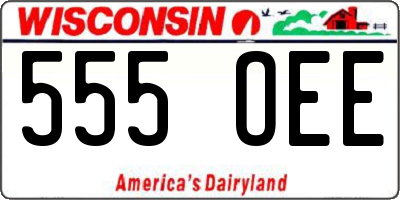 WI license plate 555OEE