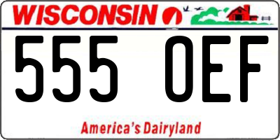 WI license plate 555OEF