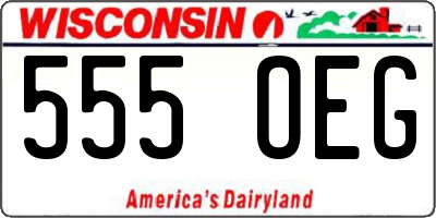 WI license plate 555OEG