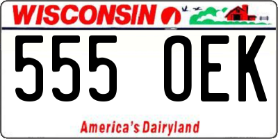 WI license plate 555OEK