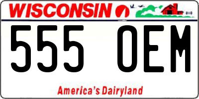 WI license plate 555OEM