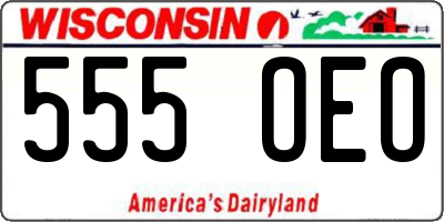 WI license plate 555OEO