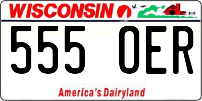 WI license plate 555OER