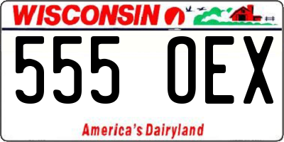 WI license plate 555OEX