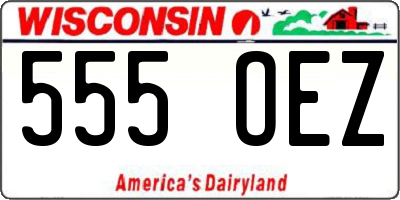 WI license plate 555OEZ