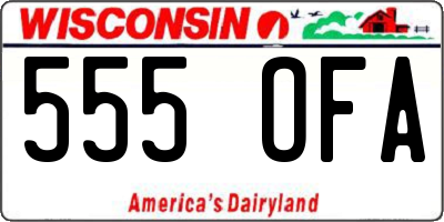 WI license plate 555OFA