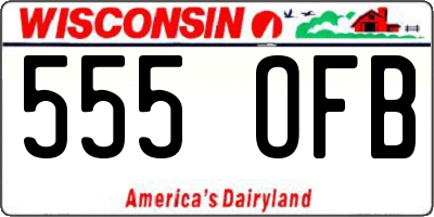WI license plate 555OFB