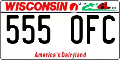 WI license plate 555OFC